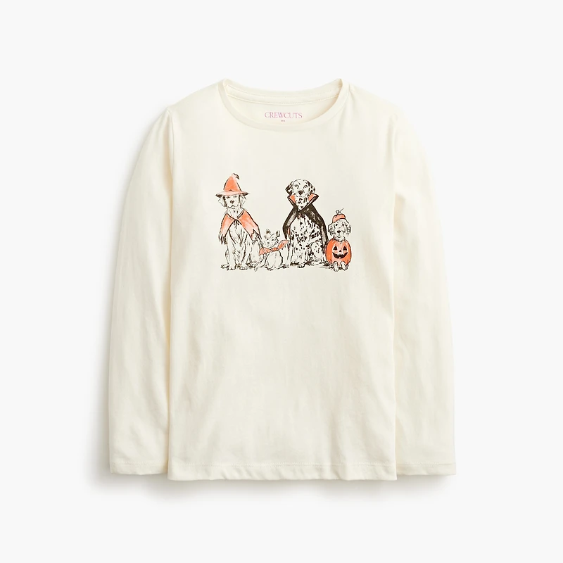 Girls' long-sleeve dogs costumes graphic tee