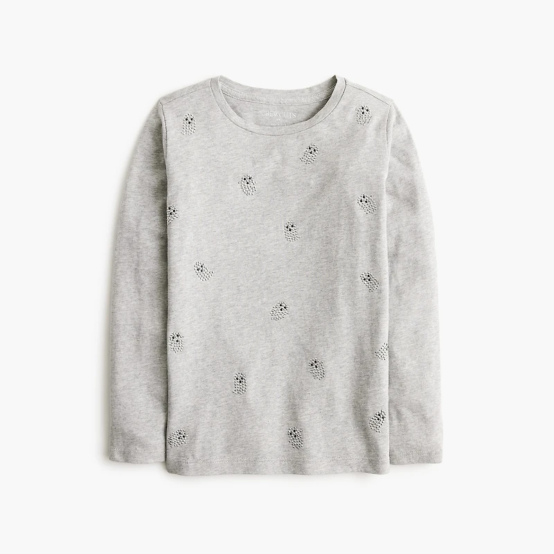 Girls' long-sleeve ghosts embellished graphic tee