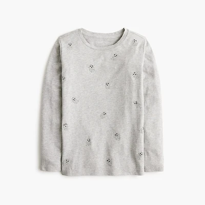 Girls' long-sleeve ghosts embellished graphic tee