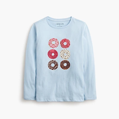 Girls' long-sleeve donut graphic tee