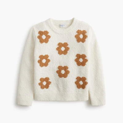 Girls' cozy flower sweater