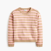 Girls' striped crewneck sweater