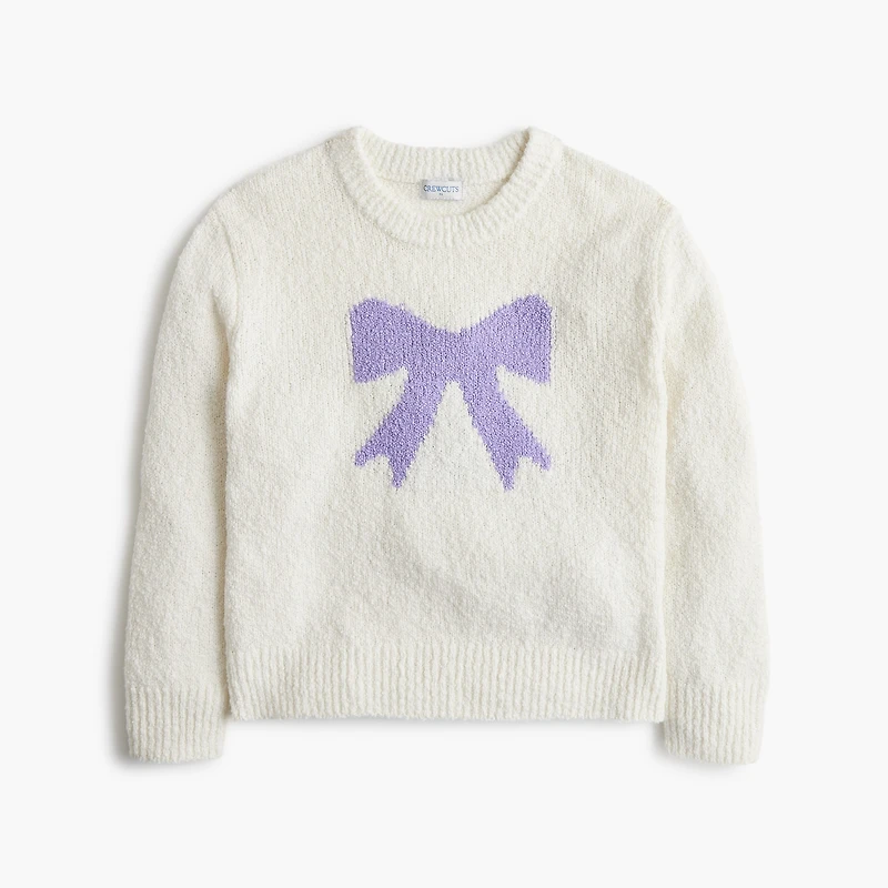 Girls' cozy bow sweater