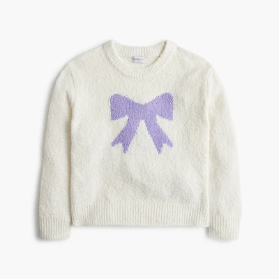 Girls' cozy bow sweater