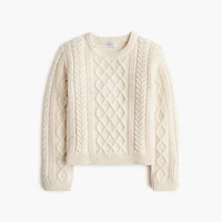 Girls' cable-knit donegal sweater