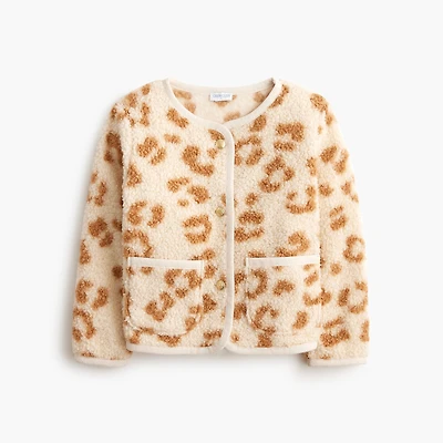 Girls' leopard sherpa lady jacket