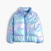 Girls' metallic puffer jacket