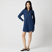 Long-sleeve chambray shirt-dress