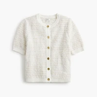 Shimmer-texture cardigan sweater