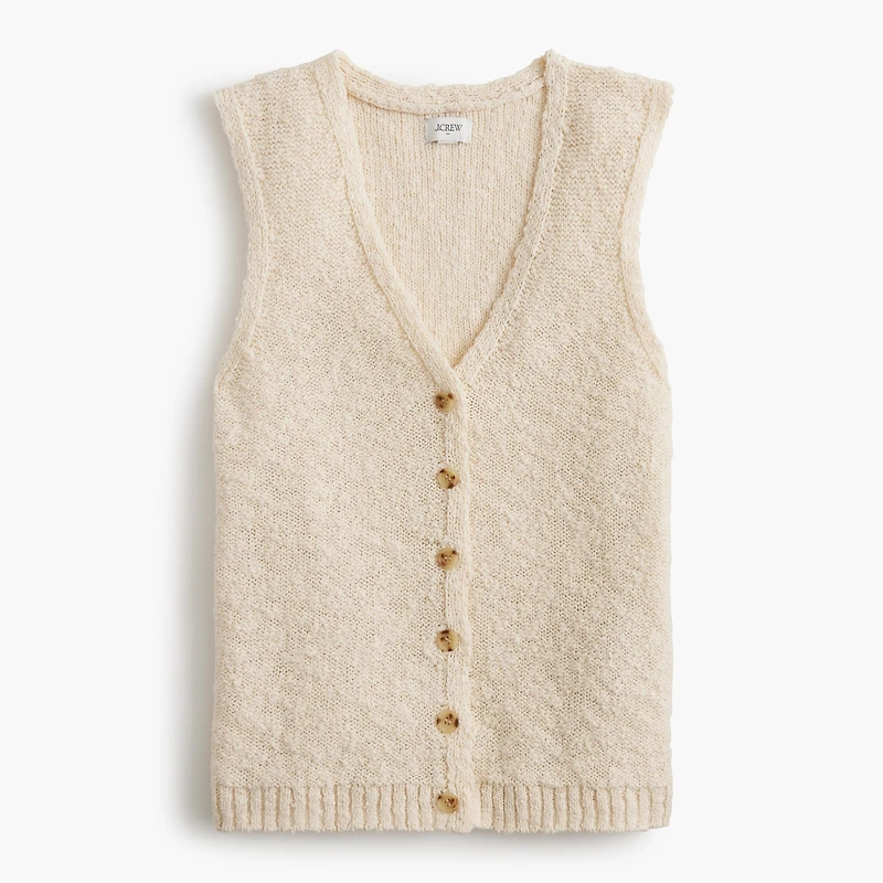 Slub V-neck sweater-vest