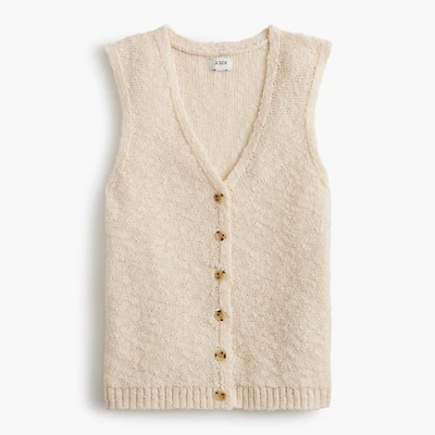 Slub V-neck sweater-vest