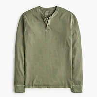 Garment-dyed henley tee