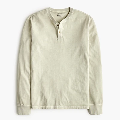 Garment-dyed henley tee
