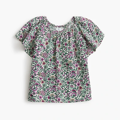Girls' flutter-sleeve top