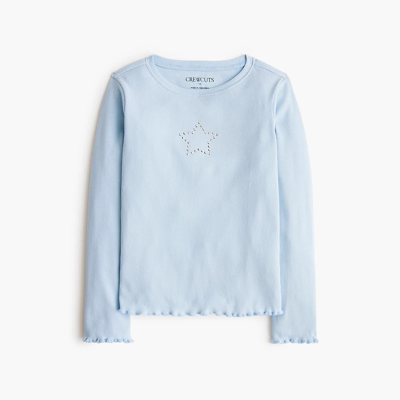 Girls' ribbed embellished star tee