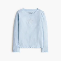 Girls' ribbed embellished star tee