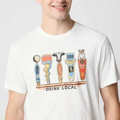 Craft beer "drink local" graphic tee
