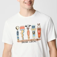 Craft beer "drink local" graphic tee