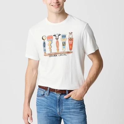 Craft beer "drink local" graphic tee