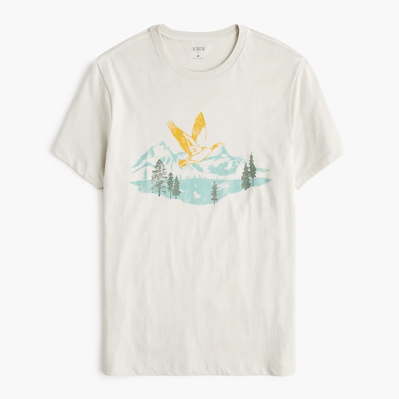 Flying duck landscape graphic tee