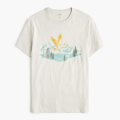 Flying duck landscape graphic tee