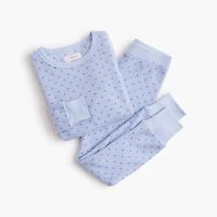Girls' long-sleeve starry waffle pajama set
