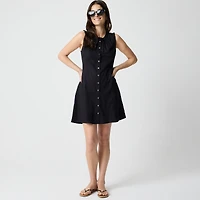 Ruffle tie-neck mini dress