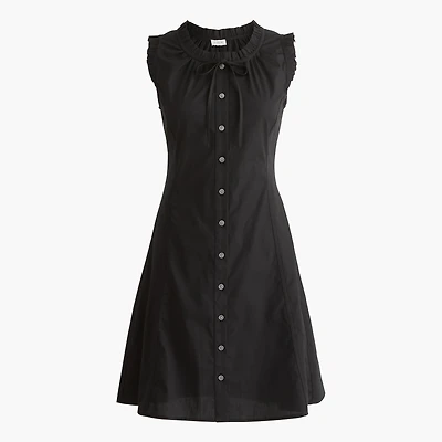 Ruffle tie-neck mini dress