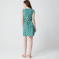 Ruffle tie-neck mini dress