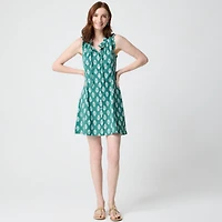 Ruffle tie-neck mini dress