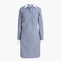 Long-sleeve striped shirt-dress