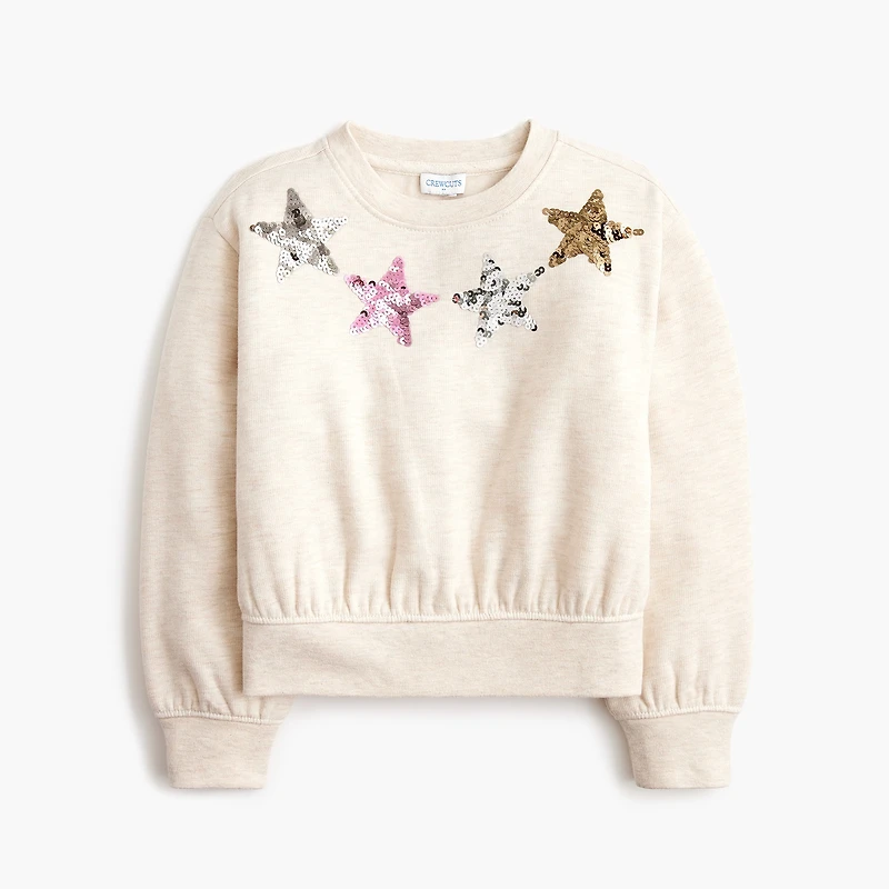 Girls' sequin stars sweatshirt