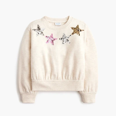 Girls' sequin stars sweatshirt