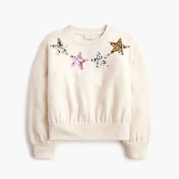 Girls' sequin stars sweatshirt