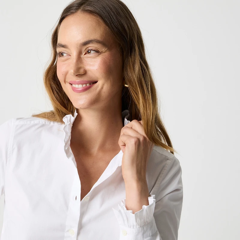 Ruffle button-up top