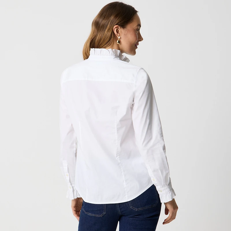 Ruffle button-up top