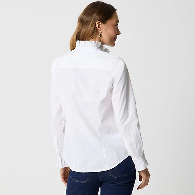 Ruffle button-up top