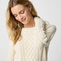 Cable crewneck sweater