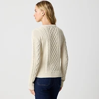 Cable crewneck sweater