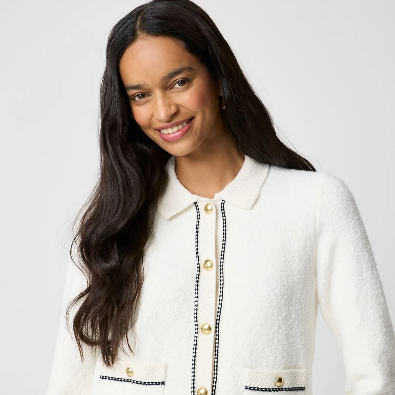 Bouclé lady cardigan sweater