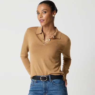 Merino wool-blend sweater-polo