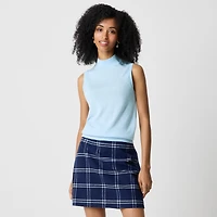 Merino wool-blend mockneck shell