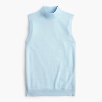 Merino wool-blend mockneck shell