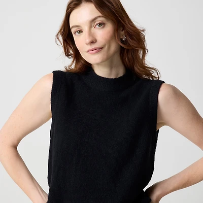 Crewneck sweater-vest extra-soft yarn