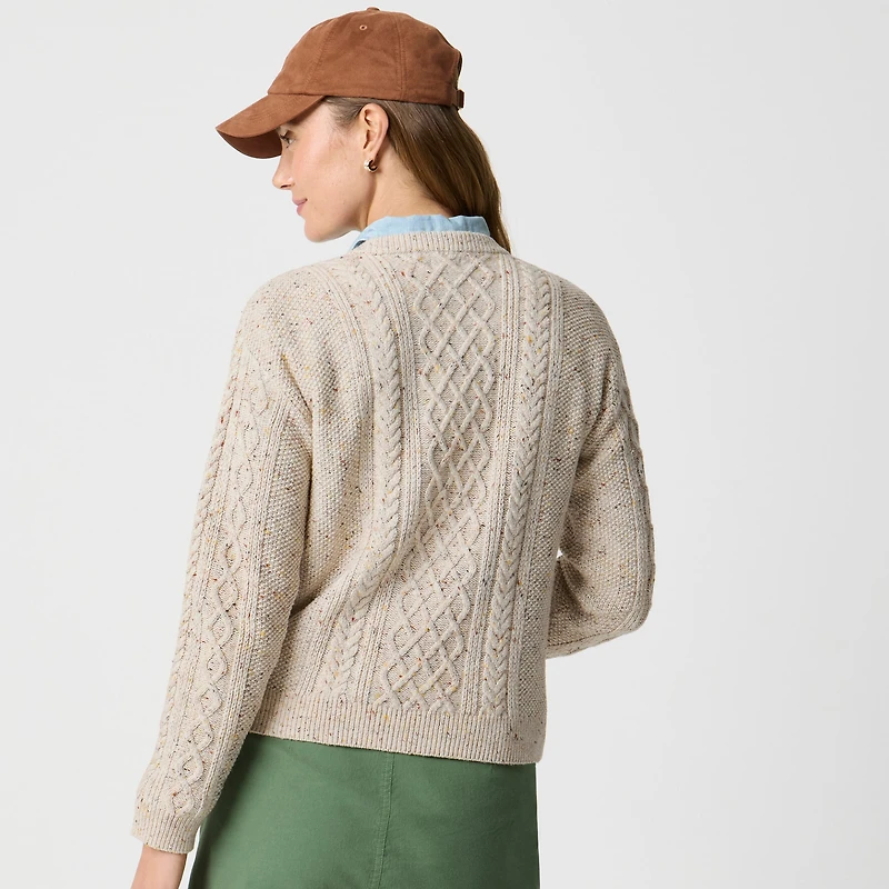 Donegal cable crewneck sweater