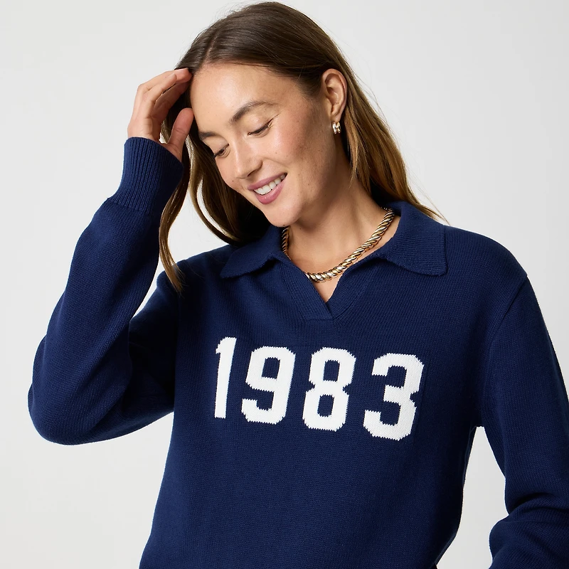 "1983" sweater-polo