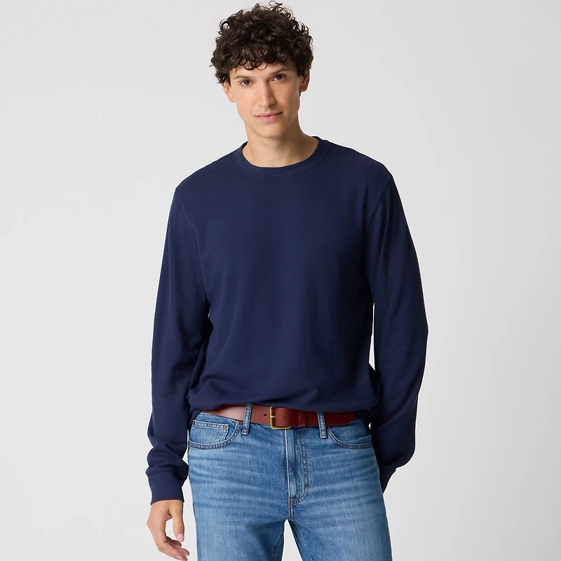 Long-sleeve textured tee