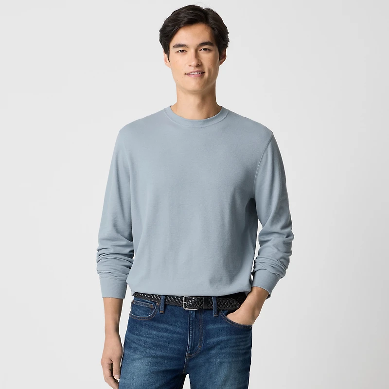 Long-sleeve thermal crewneck tee