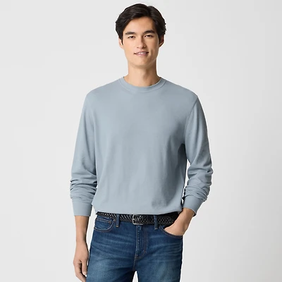 Long-sleeve thermal crewneck tee