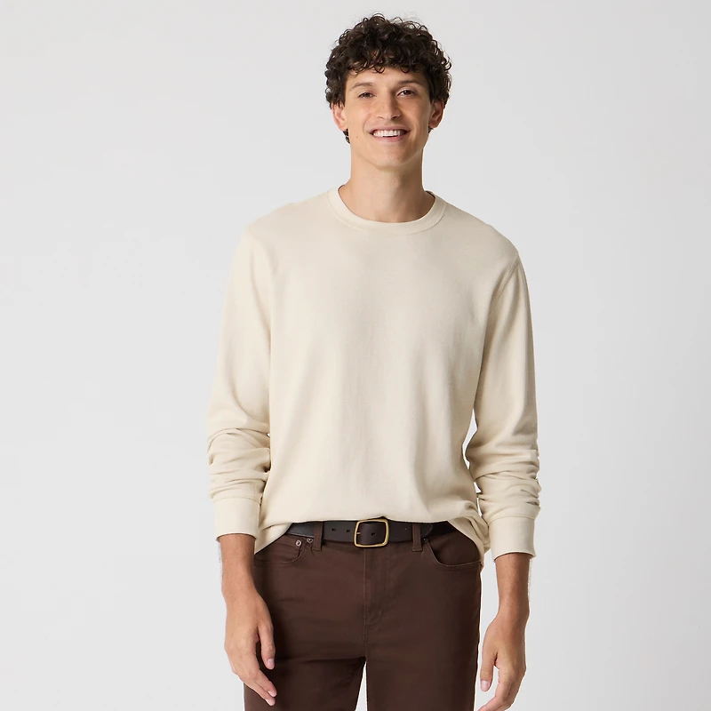 Long-sleeve textured tee